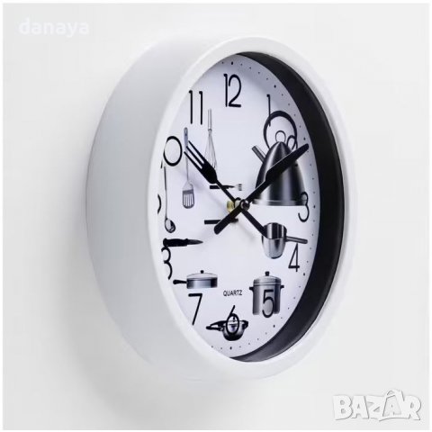 3552 Стенен часовник Кухненски прибори, 20см, снимка 2 - Стенни часовници - 39667554