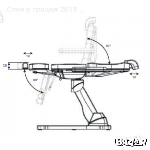 Стол за педикюр Plant (3 мотора) - тъмно сив, снимка 4 - Педикюр и маникюр - 44509746