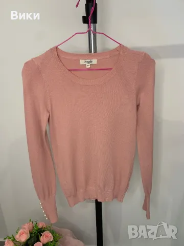 Блуза нежно плетиво с перлички, универсален размер, снимка 4 - Блузи с дълъг ръкав и пуловери - 48764205