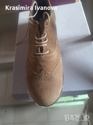 нови обувки естествен велур беж 