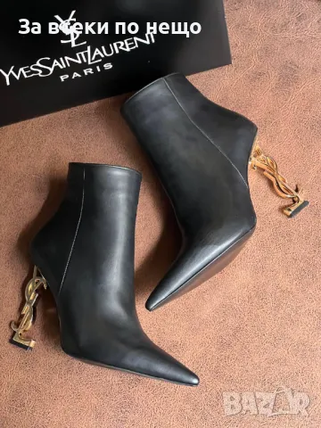 Дамски черни боти Yves Saint Laurent - 2 налични цвята на тока Код D1039, снимка 5 - Дамски боти - 47401673
