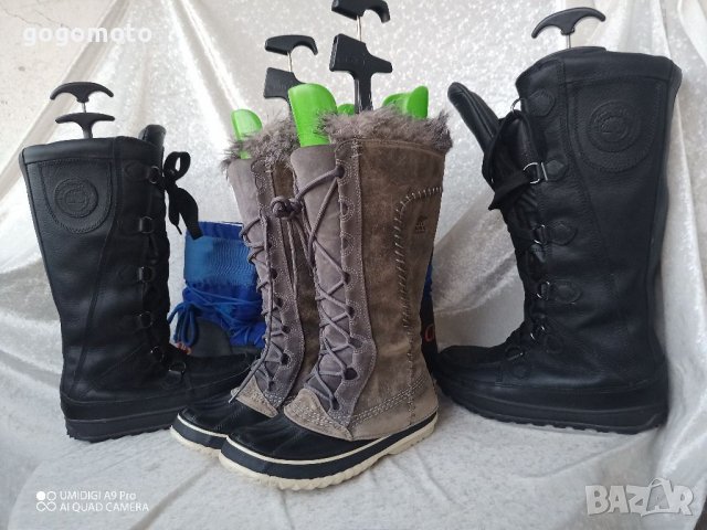 КАТО НОВИ  водоустойчиви апрески SOREL® Snow Boots original, 35 - 36 топли боти,100% естествена кожа, снимка 3 - Дамски апрески - 39618929