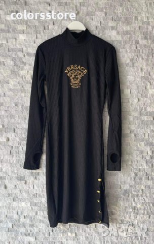 Черна рокля Versace  кодIM- LT55, снимка 2 - Рокли - 36041685