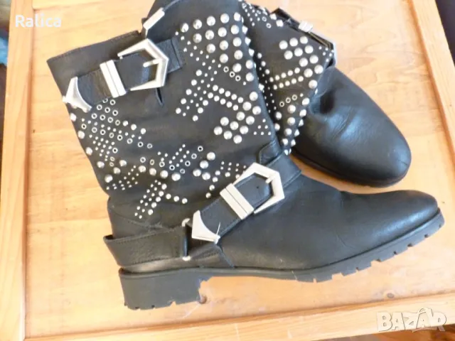 ZARA боти от естествена кожа с кабси