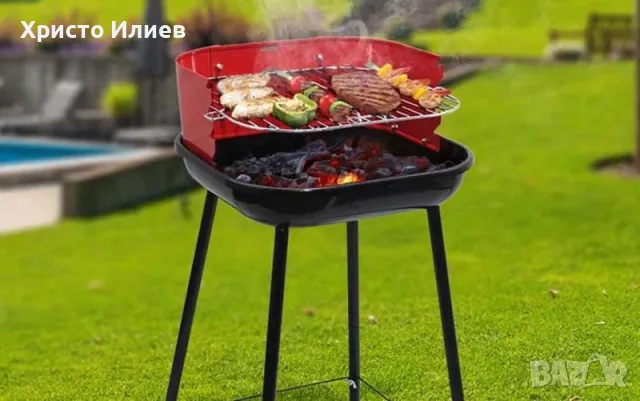 Преносима скара за барбекю на дървени въглища грил