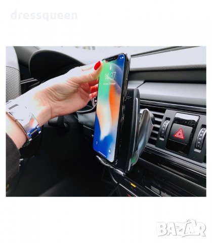 3074 Qi Поставка за телефон с вградено безжично зарядно за кола, снимка 4 - Аксесоари и консумативи - 34251357