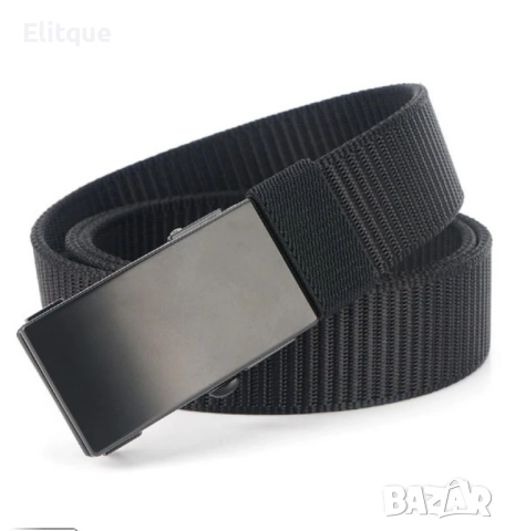 Текстилен колан с метална катарама - у н и с е к с, дължина 125см
