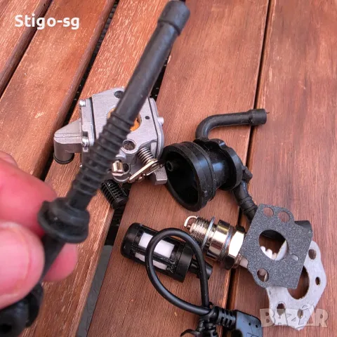 Нов Комплект Карбуратор за Stihl MS 170 (със свещ, филтри и уплътнения), снимка 4 - Градинска техника - 55943381