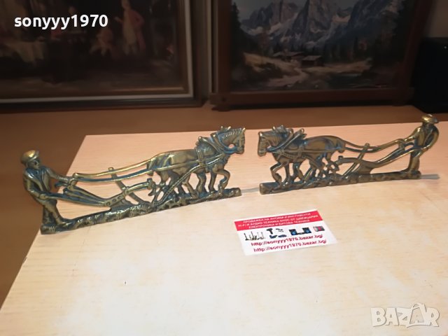 ОРАН-КОНЕ Х 2БР МЕД/МЕСИНГ-ВНОС АНГЛИЯ 1605222057, снимка 4 - Антикварни и старинни предмети - 36782557