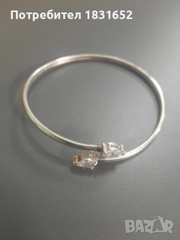 Сребърна гривна с камъни, снимка 3 - Гривни - 54161993