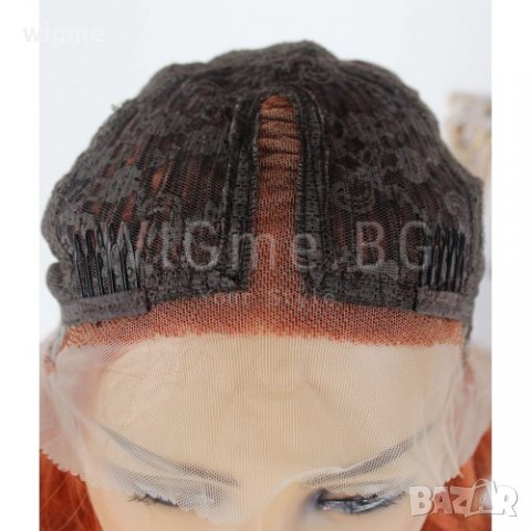 Дълга на вълни рижава лейс фронт перука Фиона, снимка 7 - Аксесоари за коса - 27926750
