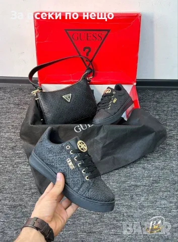 Guess Дамски Черни Маратонки👟Дамски Спортни Обувки В Черен Цвят Гес Код SEM-909