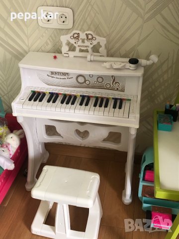 Детско пиано Bontempi електронно със столче и музикални играчки, снимка 1 - Музикални играчки - 42550200