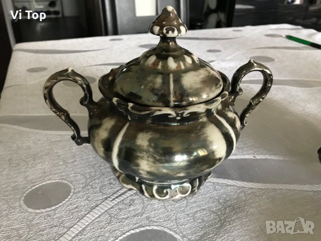 Немски костен порцелан посребрен ,1900г , снимка 7 - Сервизи - 34293935