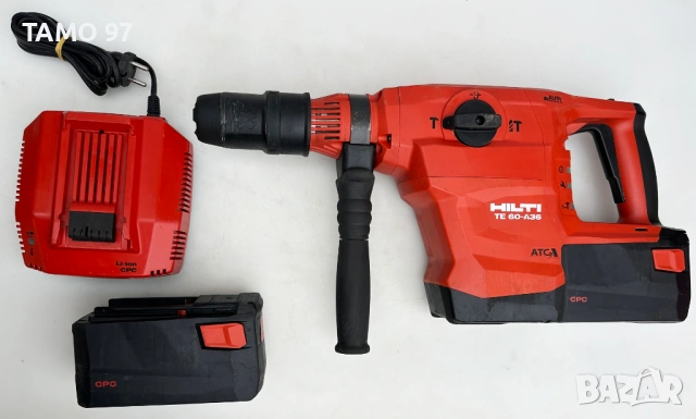 ХИТ ЦЕНА! Hilti TE 60-A36 ATC 2x36V 9.0Ah - Акумулаторен комбиниран къртач SDS MAX, снимка 2 - Перфоратори - 53360404