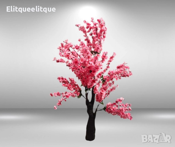 Изкуствено декоративно дърво, Цъфтяща сакура, 1.7 м, снимка 4 - Декорация за дома - 52187286