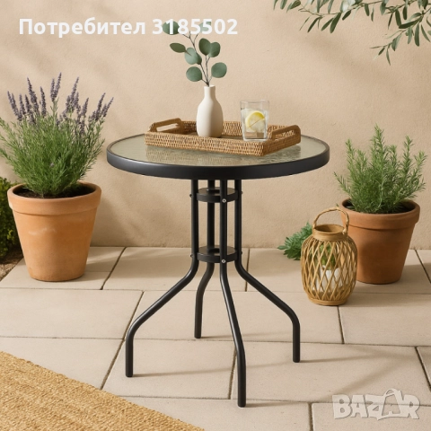 Maca Muhler 60xH74cm, стъклен плот, снимка 3 - Маси - 51432980