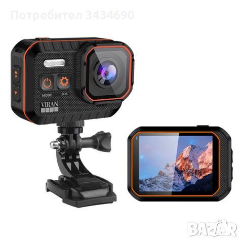 Екшън камера VIRAN SC002 – 4K с 60fps и WIFI водоустойчива до 5 метра 170 градуса /SPK060/, снимка 13 - Камери - 44513184