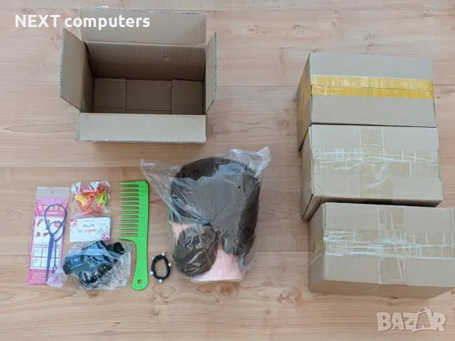 Фризьорска тренировъчна глава с ЕСТЕСТВЕНА коса 60см +стойка +аксесоар, снимка 12 - Друго - 47903169