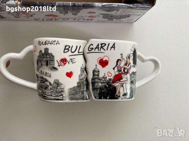 Комплект от 2 керамични чаши - Bulgaria, снимка 2 - Чаши - 44480405