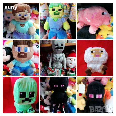 Картонена торта Майнкрафт, чашки,чинийки,играчки,сламки,свирки,шапки,балони,покани,банер, снимка 6 - Други - 30300516