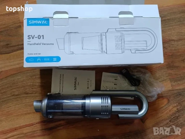 Безжична прахосмукачка за кола или дома с вградена LED лампа, 2200 mAh, USB type C, снимка 7 - Прахосмукачки - 50501479