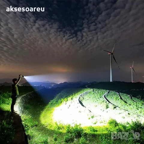 Висококачествен нов Мощeн Фенер с голяма осветеност и фокусиране на светлинния лъч лампа с LED  , снимка 5 - Лед осветление - 50267023