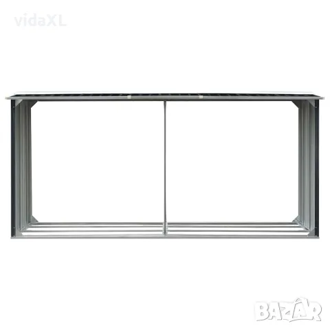 vidaXL Навес за дърва, поцинкована стомана, 330x92x153 см, антрацит, снимка 3 - Дърва за огрев - 56147670