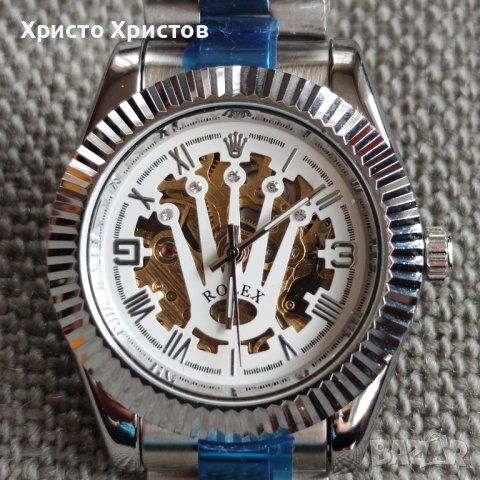 Мъжки луксозен часовник Rolex Crown 👑 Skeleton, снимка 15 - Мъжки - 41554683