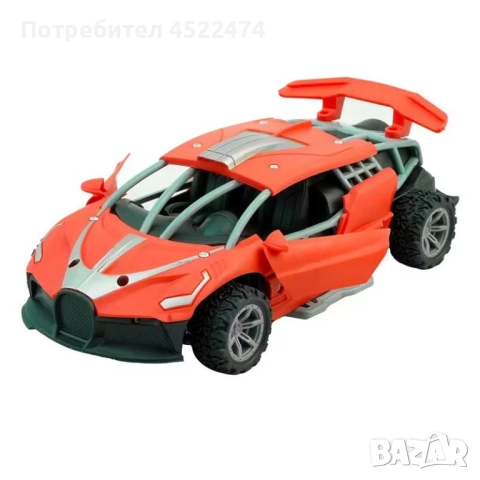 Състезателна кола с RC управление, LED светлини и пушек 1:24, снимка 2 - Коли, камиони, мотори, писти - 51584537