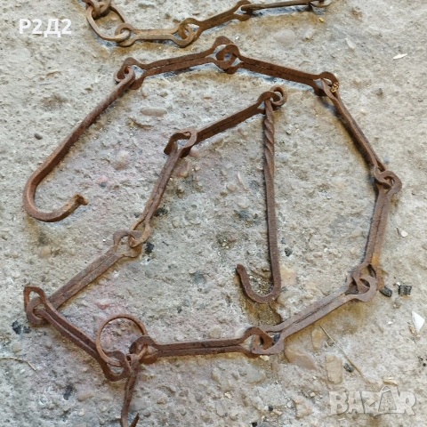 стари ковани вериги за огнище , снимка 3 - Антикварни и старинни предмети - 53162395