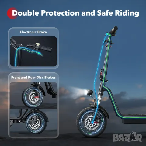 Електрически скутер/тротинетка със седалка iScooter i12 500W 7.5AH, снимка 4 - Други спортове - 48526389