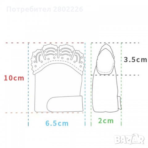 Комплект Бебешки Силиконови ръкавички за венци и зъби. Чесалка и Гризалка. , снимка 3 - Други - 31030294