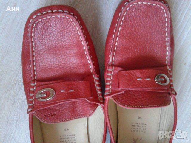 Червени мокасини Geox, снимка 3 - Дамски ежедневни обувки - 29922396