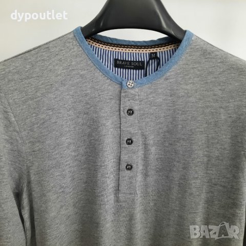 Мъжка памучна блуза с цепка и копчета BRAVE SOUL ,размери - S, M, L и XL .                  , снимка 3 - Блузи - 39266150