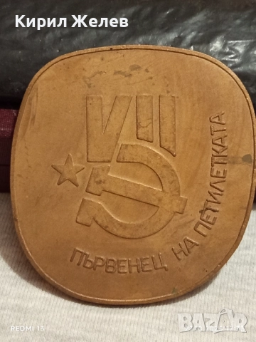Плакет ПЪРВЕНЕЦ на ПЕТИЛЕТКА за КОЛЕКЦИЯ 22506, снимка 3 - Антикварни и старинни предмети - 52201236