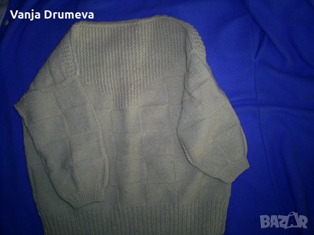 ръчно плетен пуловер от 100 %  домашна вълна, снимка 7 - Блузи с дълъг ръкав и пуловери - 35467192