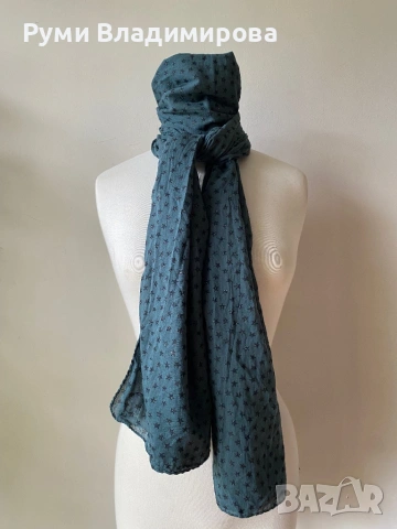 Тъмнозелен шал на Beck Sondergaard от 100 % памук, снимка 5 - Шалове - 54037314