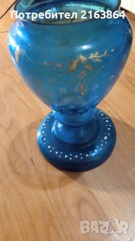 стара синя ваза за цветя, снимка 1 - Вази - 42525855