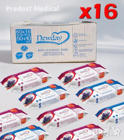 Мокри кърпички за почистване на тяло Newday Body Cleaning - 60 броя в пакет, снимка 2 - Грижа за възрастни - 52814170