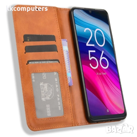 TCL 50 SE Retro Texture Wallet Калъф и Протектор, снимка 5 - Калъфи, кейсове - 52705914
