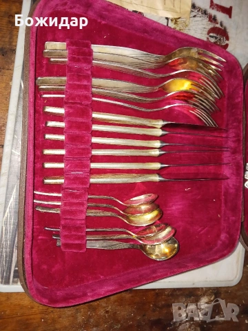 Посребрен Комплект за Хранене. СССР.70те.г., снимка 3 - Прибори за хранене, готвене и сервиране - 54153568