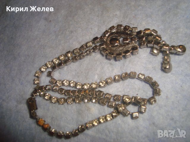 ПОСРЕБРЕНА АР НУВО ВИНТИДЖ ОГЪРЛИЦА КОЛИЕ с ИСКРЯЩИ ЮВЕЛИРНО ФАСЕТИРАНИ БОХЕМСКИ КРИСТАЛИ 99887, снимка 11 - Колиета, медальони, синджири - 37685841