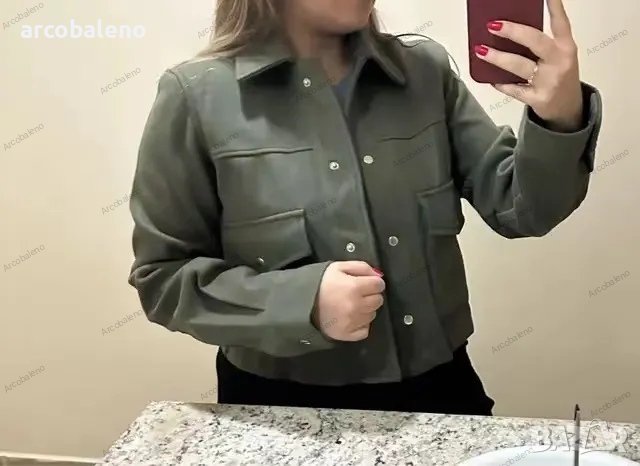 Ново дамско универсално меко яке с дълги ръкави и ревери, 7цвята , снимка 8 - Якета - 42226040