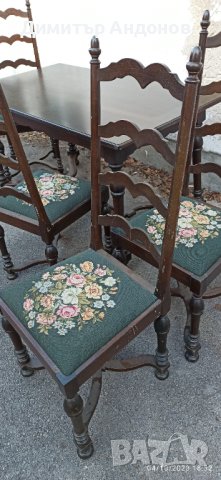 Маса с 4 стола - Дърво, снимка 7 - Маси - 42462201