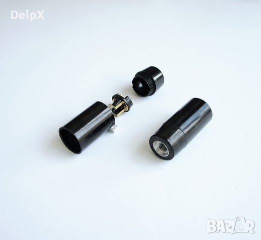  Българска фасунга висяща черна бакелитова с цокъл E14, снимка 1