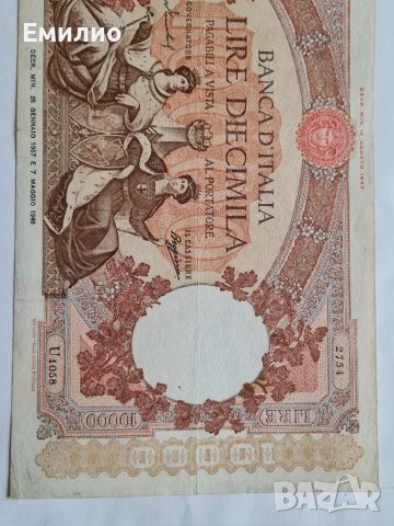 RARE. ITALY 🇮🇹  10000 LIRE 1957 , снимка 4 - Нумизматика и бонистика - 36609655
