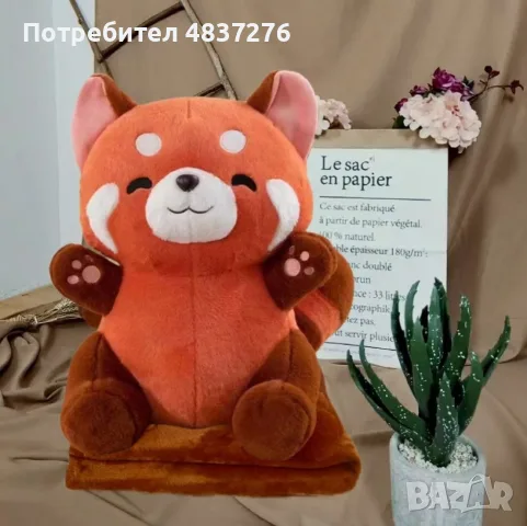 Плюшено животинче лисица+ меко одеяло, снимка 11 - Плюшени играчки - 56221559