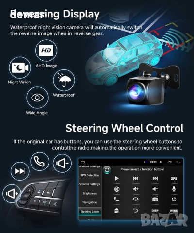 Rimoody 2G 64G Android стерео радио за Ford Transit 2015-2019, 9 инча, снимка 7 - Аксесоари и консумативи - 52964412