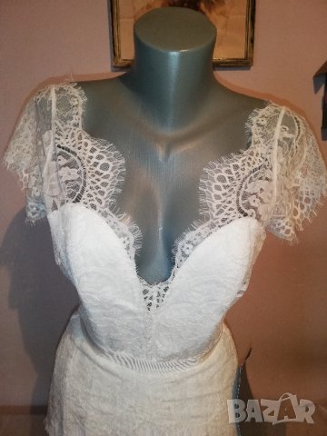 Булчинска сватбена дълга бяла рокля Asos, нова, с етикет, р-р S, снимка 2 - Рокли - 37487233